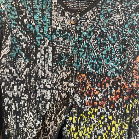 J. Jill Multicolor Jacquard Coatigan Cardigan Jacket Button Closure Colorful XS - Picture 5 of 12